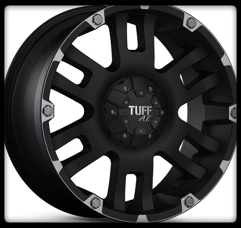 20" x 9" tuff t04 black rims w/ 37x13.50x20lt nitto mud grappler mt wheels tires