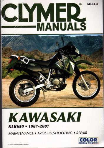 1987-2007 clymer kawasaki motorcycle klr650 service manual new m474-3