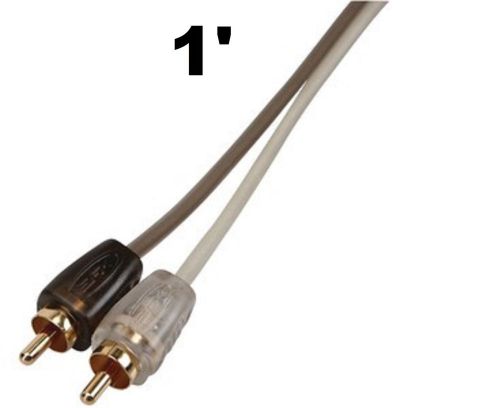 Scosche efx core1 1&#039; 1ft rca cable interconnects 2 channel ofc copper 24k gold