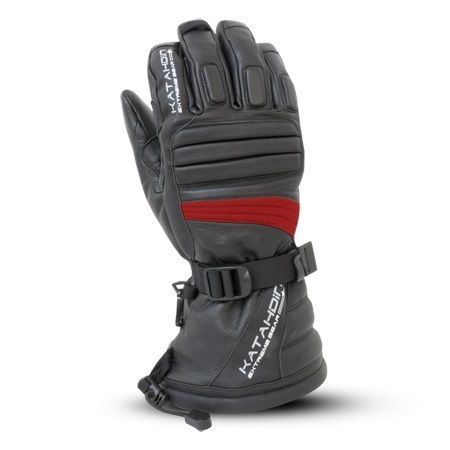 Katahdin torque mens leather snowmobile gloves red