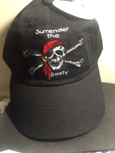 Surrender the booty  pirate hat cap embroidered scull fans
