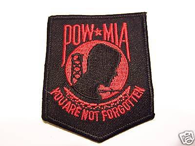 #0421 motorcycle vest patch pow * mia you are not......