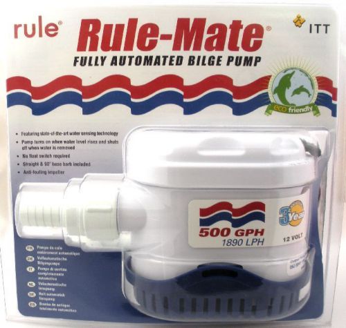 Rule rm500a rulemate auto bilge pump 500 gph 3/4&#034; auc 14902