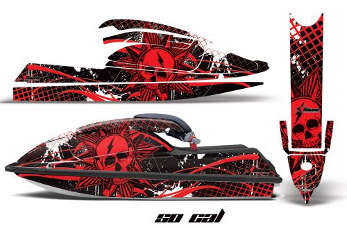 Amr racing jet ski wrap for kawasaki 750 sx graphics kit all years so cal red