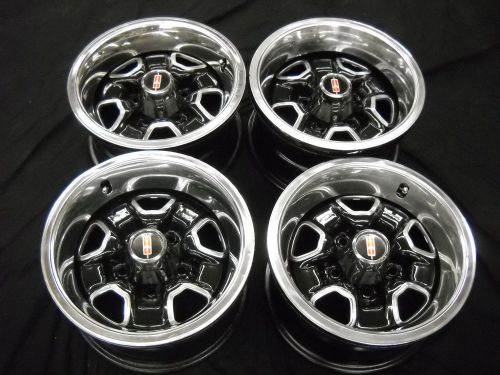 Set of 4 olds 14&#034; x  6&#034;  rally wheels cutlass,442, omega gm stock 5 x 4 3/4&#034;