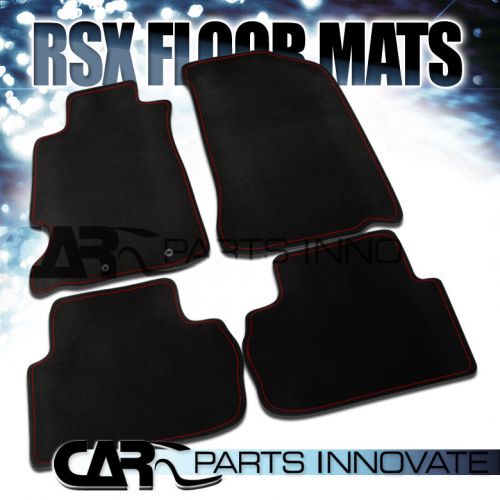 2002-2006 acura rsx dc5 4pc red trim black floor mats carpet