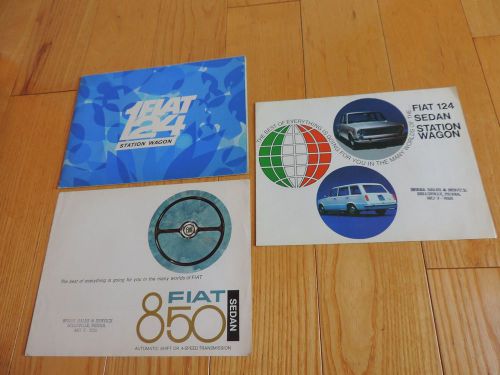 3 old original fiat car dealership brochures 124 sedan station wagon 850+