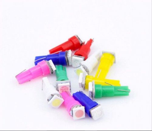 500pcs t5 1smd  lights bulb lamp wedge dashboard tail light white red blue green