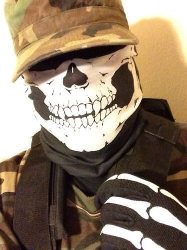 Skull face mask cod skeleton motorcycle biker neck warmer