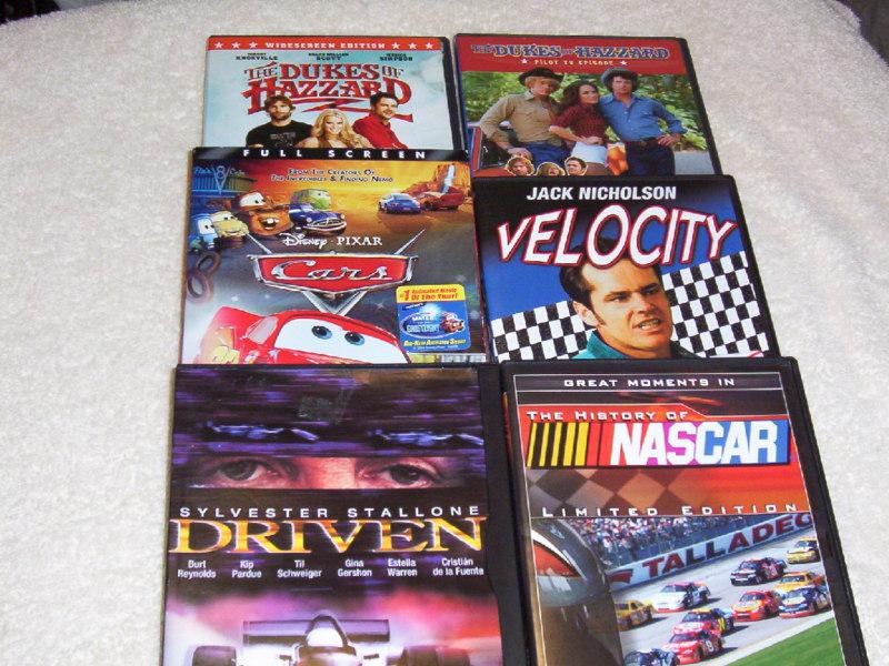 6 dvd's car race cars hot rods racing dodge charger race nascar history stock +