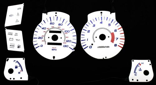 130mph indiglo glow gauge dash face el cluster white euro for 91-95 hyundai s
