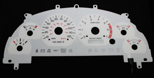 120mph indiglo 6 color white face dash glow gauge new for 99-01 ford mustang v6