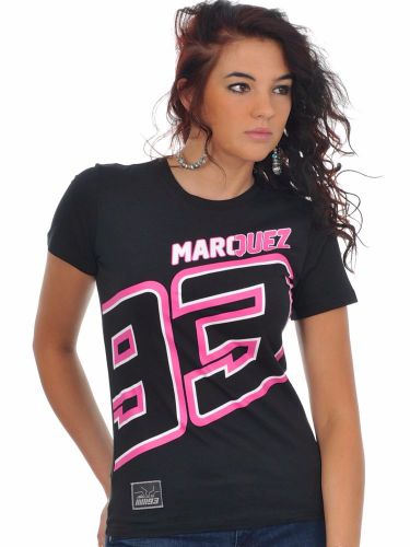 Marc marquez mm93 women ladies black tshirt original cotton slimcut short sleeve