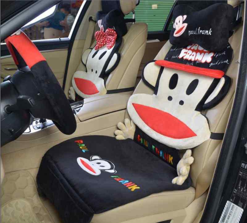 14PC-black plush cartoon mouth monkey design car seat cushion, US $180.00, image 1