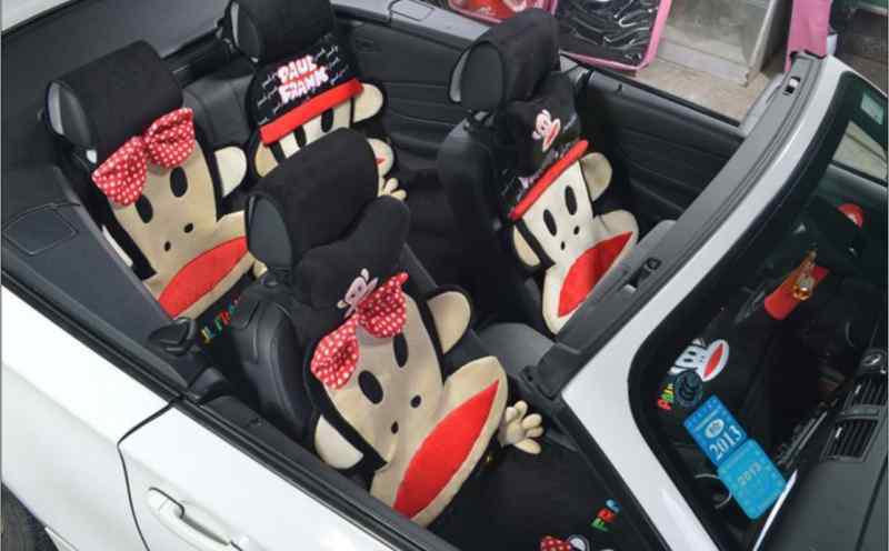 14PC-black plush cartoon mouth monkey design car seat cushion, US $180.00, image 5