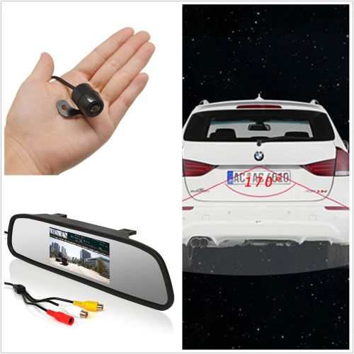 4.3&#034; lcd car video recorder rearview mirror screen +170° wide angle view camera