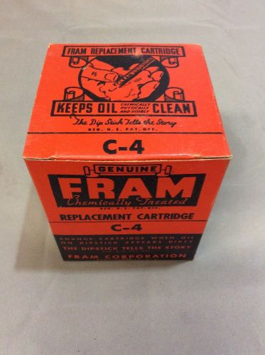 Mint vintage genuine fram oil filter replacement cartridge c-4
