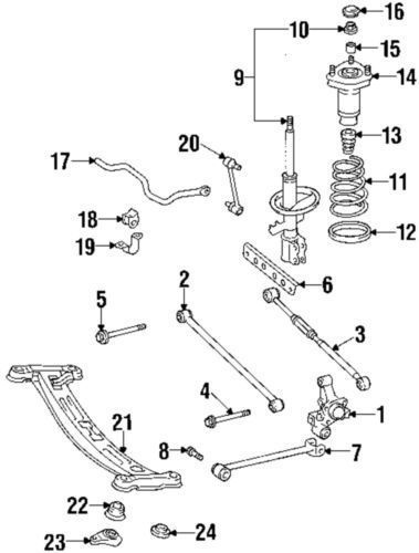 Toyota oem 90080-11133 rear suspension control arm / strut rod bolt w/washer #8