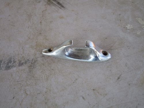 Cool vintage boat deck cleat rope chain guide chrome 4 &#034; tear drop base - lqqk!