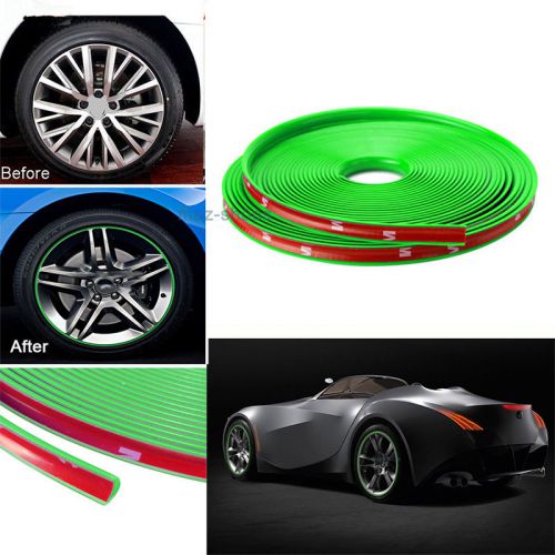 Green car wheel hub rim protector ring guard sticker line rubber strip for audi