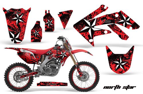 Amr racing graphic decal number plate kit honda crf 250r sticker wrap 04-09 ns r