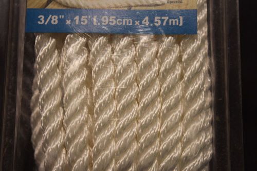 Dock line double braided nylon rope 3/8&#034; x 15&#039; white seachoice 42511