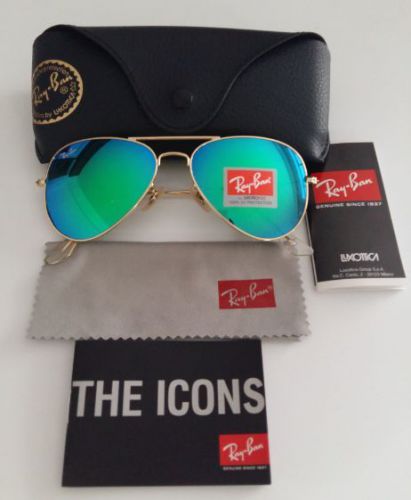 New brand men women sunglasses gold/green mirror lens 58mm