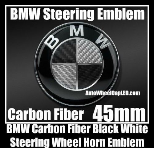 Bmw emblem 45mm blue/white carbon fiber for steering wheel (high quality)
