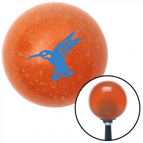 Blue hummingbird orange metal flake shift knob with 16mm x 1.5 inserttop shift