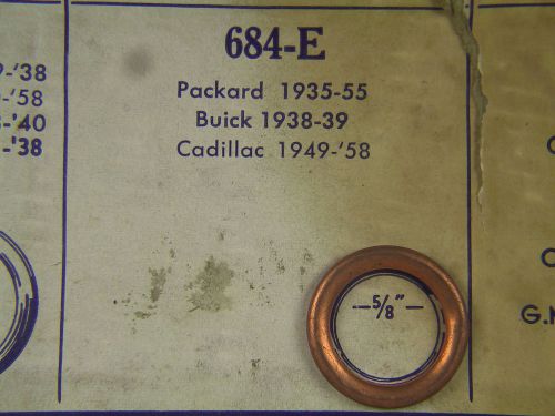 1935 - 1955 packard 5/8&#034; oil plug crushable copper bound asbestos gasket n.o.s.