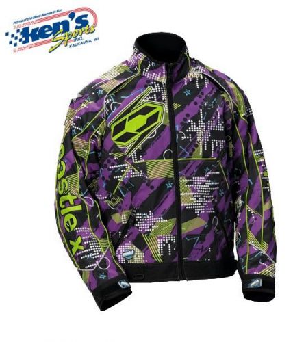 Castle x men&#039;s purple &amp; green switch-12 se groove snowmobile jacket 72-817_