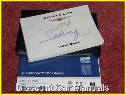 ★★ 2004 chrysler sebring convertible owners manual set 04!! ★★