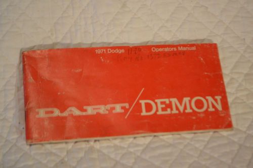 Dodge dart/demon operators owners manual 71 mopar 198 225 318 340 original