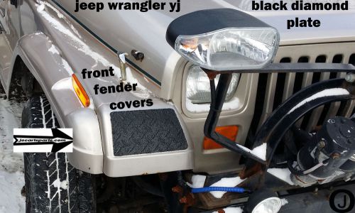 Jeep yj black diamond plate front fender covers