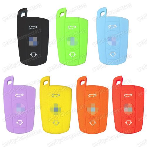 Key cover silicone keyless remote control protecting case smart  holder fit bmw