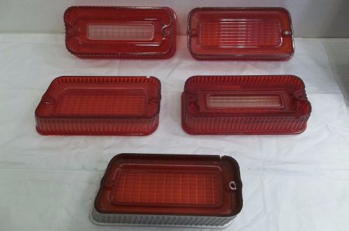 1969 chevy belair biscayne tail light/back up lenses lot of 5 nos, nors full set