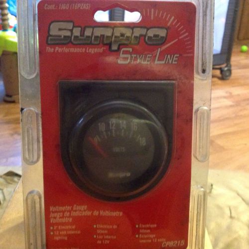 Sunpro cp8215 style line 2&#034; black dial voltmeter gauge new in pack