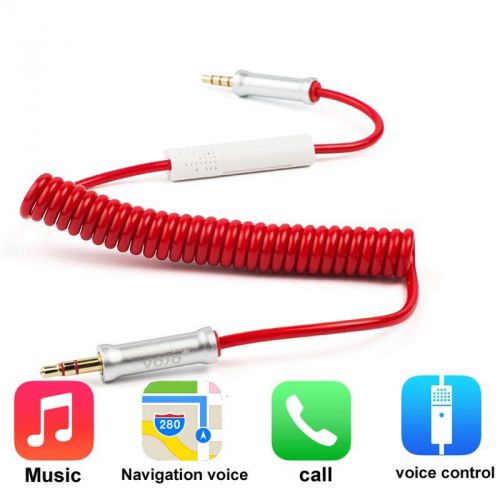 Audi vw buick car aux audio cord headphone connect cable remote &amp; mic for iphone