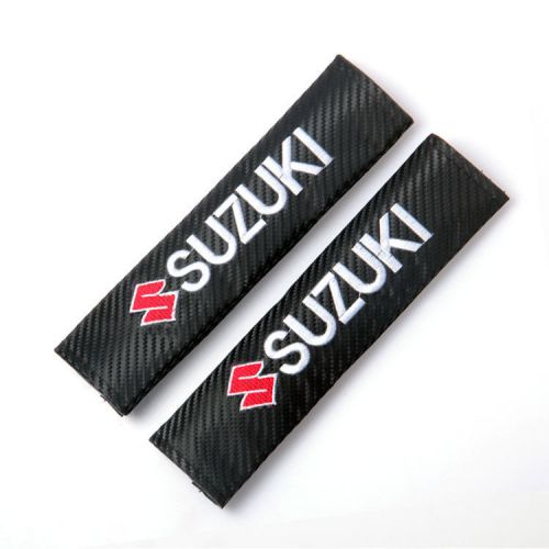 2x car carbon fiber texture seat belts cover shoulder pads for suzuki