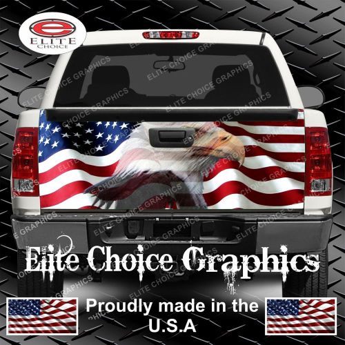 American flag eagle truck tailgate wrap vinyl graphic decal sticker wrap