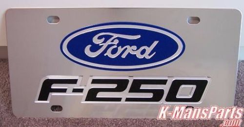 Ford f-250 stainless steel vanity license plate tag updated new style 2011-