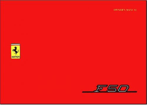 Ferrari f50 complete technical &amp; f-50 owners manual&#039;s