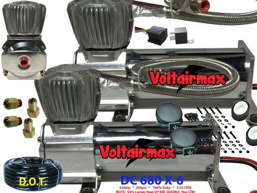 Voltairmax dual-pak dc680c 200psi air compressor 3.53cfm