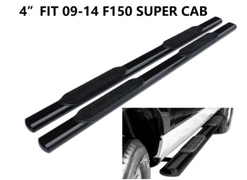 4&#034;  oval black side steps nerf bars for 09-14 ford f150 super cab