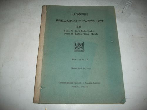 Original 1935 oldsmobile series 36 38 early issue chassis parts catalog