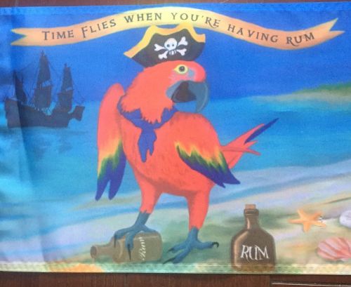 Pirate flag party time flies when having rum parrot head 12 x 18 nylon boat flag