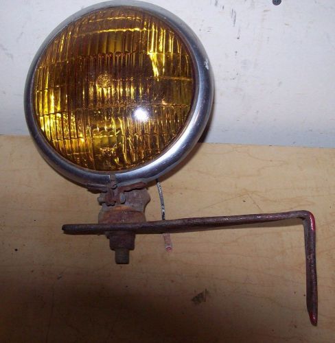 Antique vintage car hot rat street rod tractor yellow ge fog light headlight