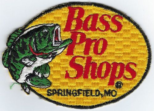 Bass pro fishing patch 3-3/4 inches long size new iron-on