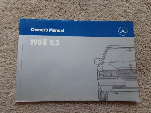 1986 mercedes benz 190 e 2.3 diesel owners manual (viii/85) - pristine