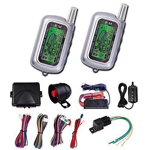 Yescom 2-way lcd car alarm remote engine start security system vehicle truck